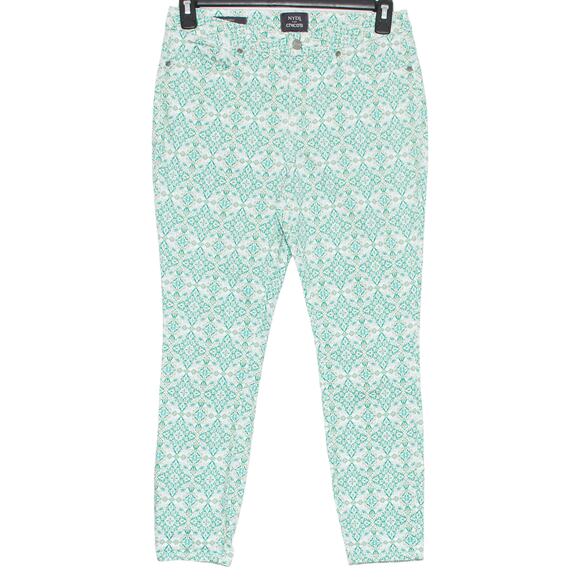 NYDJ Chicos Jeans Skinny Ankle Cool Control Lift Tuck Medallion Coastal Green 8 - Picture 1 of 5